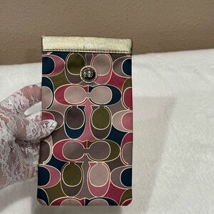 Coach Multicolor Patterned Glasses Sleeve Y2K
